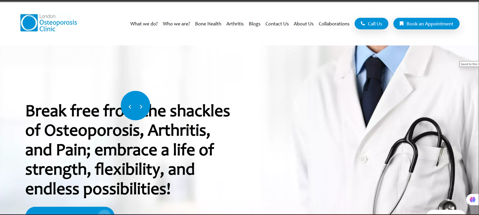 London Osteoporosis Clinic Website Screenshot